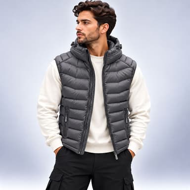 پافر مردانه ساده کلاه‌دار کد LP-40525005- مشکی