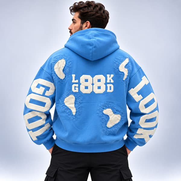 هودی مردانه طرح Look Good کد LP-4051019-آبی2 هودی مردانه طرح Look Good کد LP-4051019-آبی2